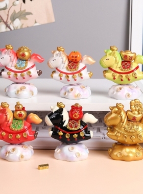 2026马年吉祥物摆件马上有钱本命年礼物公仔马上有福生肖小马装饰