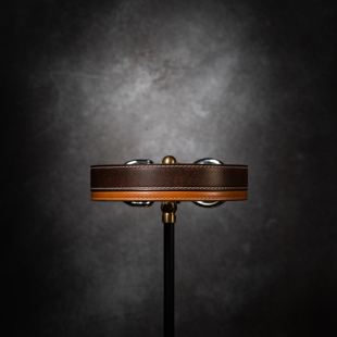 进口真皮牛皮手工大中小型犬项圈脖圈狗圈luling卢令皮艺脖套狗狗