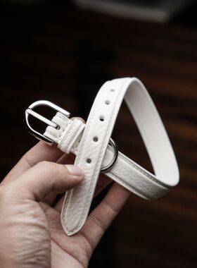 卢令皮艺工作室进口真皮手工北美鹿皮项圈choker定制LULING