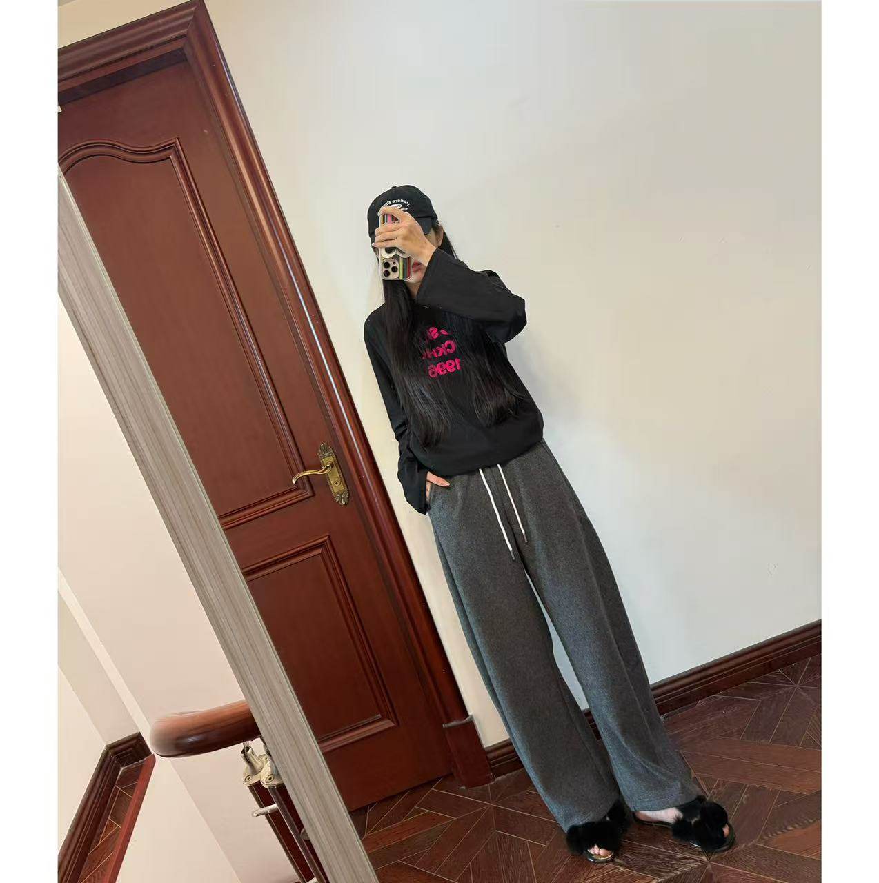 MCHIC | 加绒加厚保暖！CAY~立裁松紧抽绳阔腿弯刀裤 暖绒休闲裤,女装/女士精品,卫裤,淘宝优惠券,粉丝福利购,淘宝优惠卷