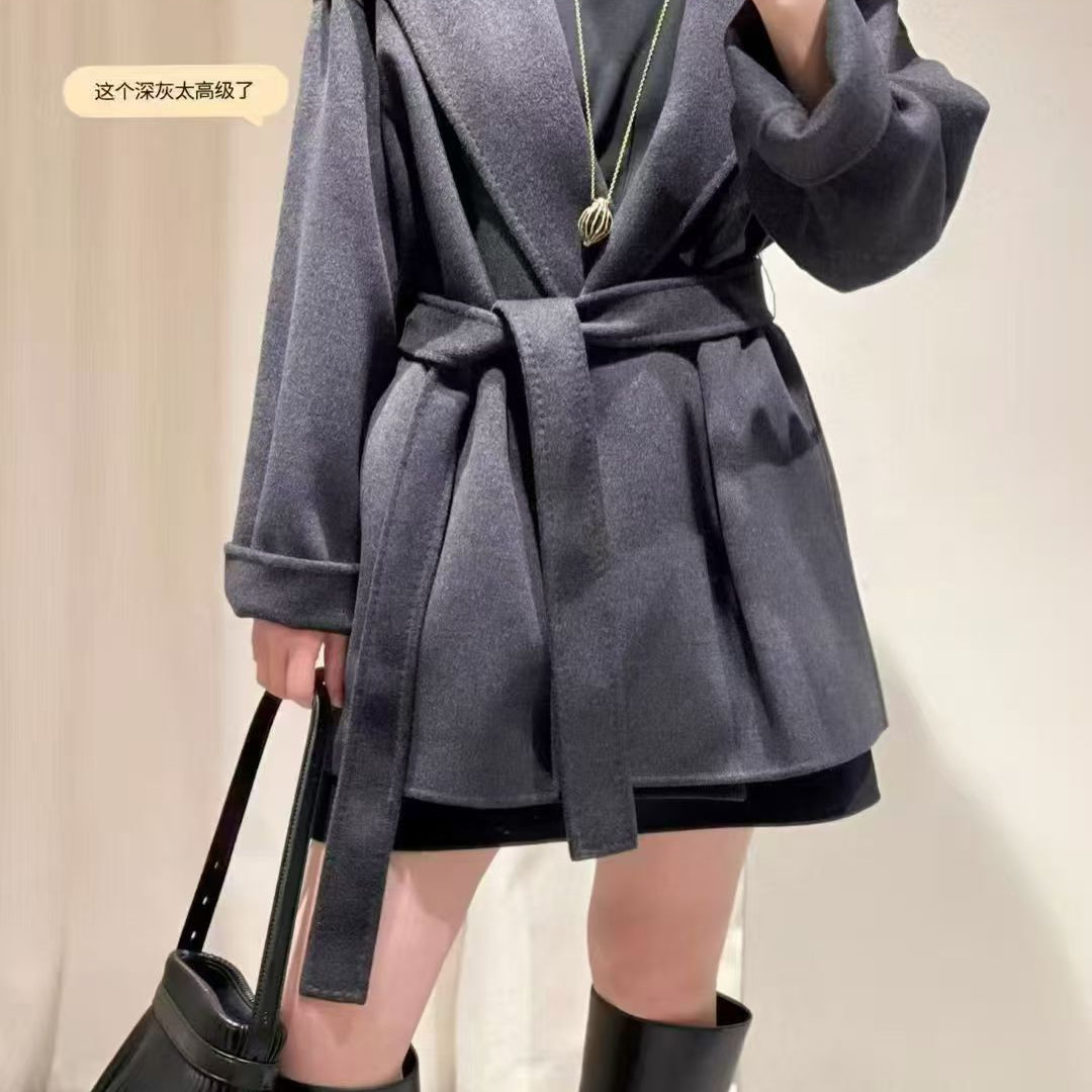 【v~店拍】少量！原面料！Ic小禾一手长羊绒羊毛连帽浴袍式大衣