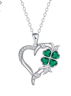 knn-1248轻奢高级感爱心四叶草项链女卡漫其跨境小众不掉色锁骨链