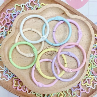 春天色马卡龙弹簧扣3cm开口书圈钥匙圈扣手机挂件手工diy材料配件