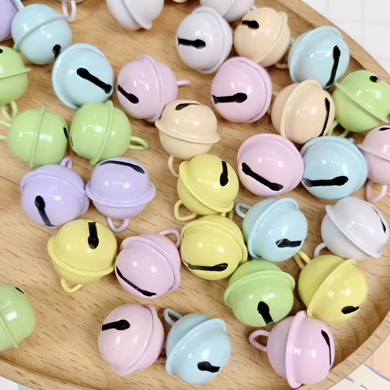 马卡龙色小铃铛手工diy挂件配件