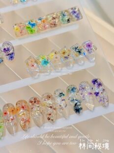 2025新品日系ins风林间秘境系列小清新美甲干花欧泊云锦花瓣饰品