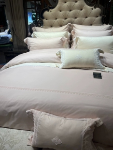 MINE寐天丝棉麻蕾丝四件套2024新品轻奢高级四季通用被套床单艾莎