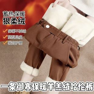 2022 21Z品牌2025年美拉德松紧腰羊羔毛高腰显瘦哈伦老爹裤