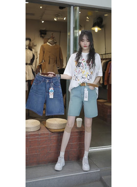 04/27Z 高端！金标款！四面弹！YKK高腰显瘦A字版阔腿五分裤6017