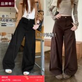 女2025冬高腰垂感显瘦弯刀1632 100%棉 18Z 美拉德牛仔裤 品牌