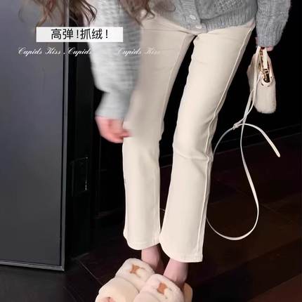 12/18Z品牌2025新款加绒烟管高腰显瘦弹力加绒九分直筒法棍1355