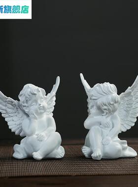 房间小装饰品结婚礼物欧式树脂工艺品小天使电视柜摆件丘比特天使