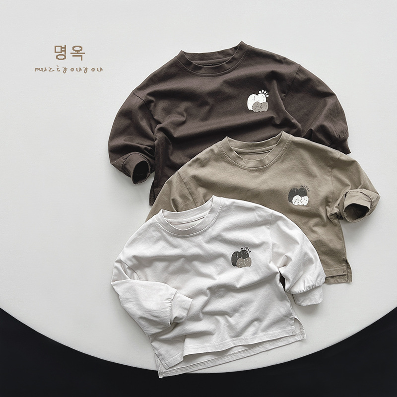 韩版百搭T恤~2025春装新品男女童运动休闲上衣中小童宝宝韩国童装