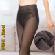 女秋加厚高腰肉色透肤踩脚网纱保暖棉裤 冬季 特厚加绒假透肉打底裤