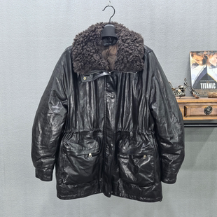 2026冬季新款羊羔毛领鹅绒羽绒服女宽松百搭中长款绵羊皮外套