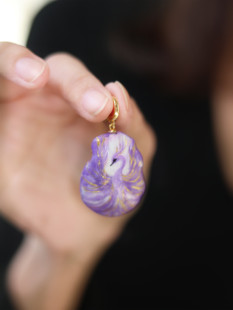 MJ绘饰手作巴洛克珍珠吊坠紫凤凰涅槃重生锁骨链可爱清新小众设计