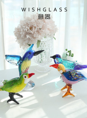 琉璃摆件猫咪美式艺术复古