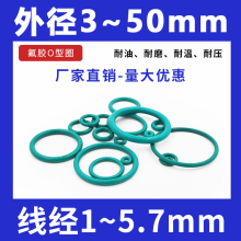 5.7mm全系列耐油耐磨耐压耐高温耐腐蚀 绿色氟胶O型圈密封圈线径1