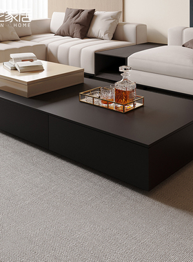 客厅升降茶几家用落地意式极简2025新款玻璃储物多功能茶几电视柜