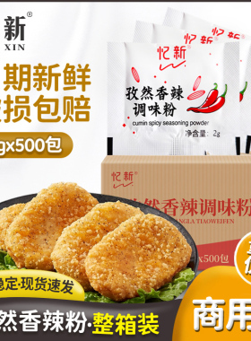 忆新香辣孜然粉2g*500小包商用炸鸡烤翅鸡块鸡排调味粉辣椒粉撒料