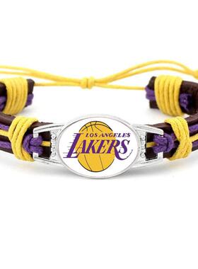 NBA球队系列 CLEVELAND骑士 金州勇士 马刺 湖人 真皮手链篮球