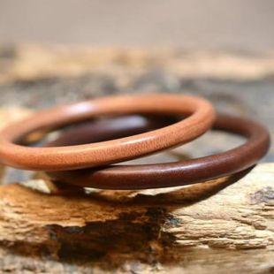 日系高桥牛皮手镯一生之环复古情侣手工养色手环男女潮人百搭手环