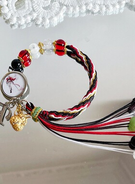 手链 归龙潮新款国风轮回手绳长命锁光语冰成品新中式