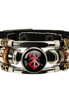 动漫烙印勇士剑风传奇皮革朋克串珠手链男士百搭热卖配饰品