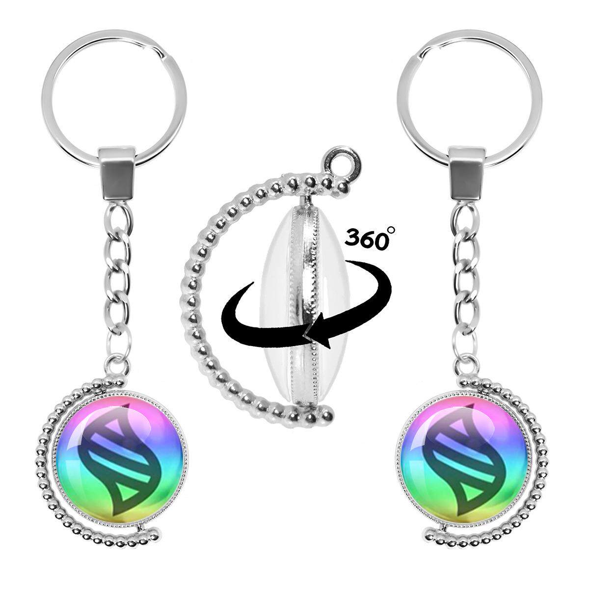 口袋妖怪钥匙扣男女时光宝石精灵宝可梦双面旋转合金钥匙链