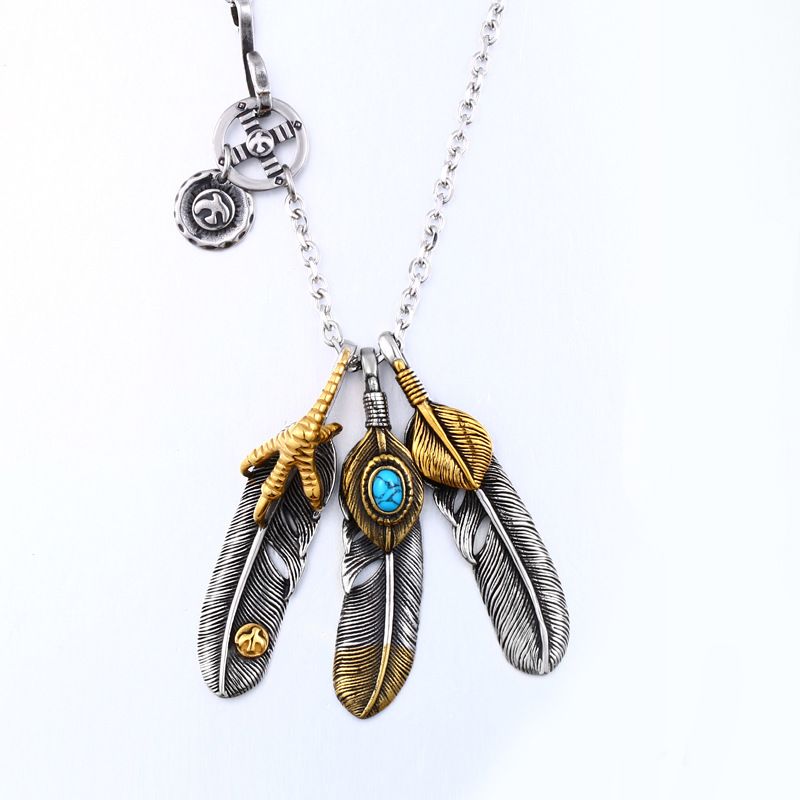 钢铁战士钛钢高桥套链配件 时尚不锈钢饰品批发 个性潮牌挂件项链