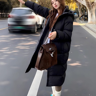 羽绒服宽松换面大码中长款女装