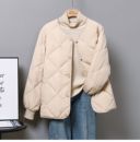 菱格无领短款 羽绒服九成品女2025小个子白鸭绒棒球服加工翻新定制