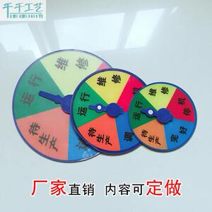 亚克力工厂标牌指针分区设备状态标识牌 机器运行维修管理指示牌