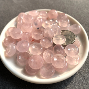 新品 diy手链配饰饰品配件 天然粉晶玉平安扣吊坠水晶玉石散珠吊饰