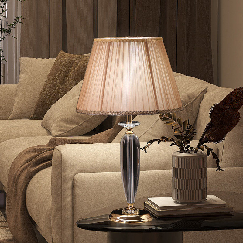 美式欧式客厅水晶台灯床头灯酒店宾馆家用轻奢装饰床头柜调光遥控