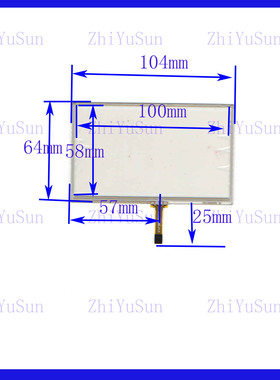 ST-04305 四线电阻触摸手写外屏幕玻璃 4.3寸  ST04305 105*65