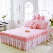 Cotton Solid Color Lace Princess Bed Dress Bed Cover Single Piece Cotton Hàn Quốc Tấm Ren Đơn Giường đôi - Váy Petti