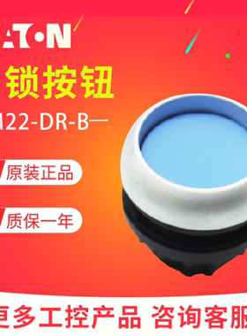 EATON/伊顿穆勒 M22-DR-B 平齐弹簧自锁按钮头 蓝色 全新原装正品