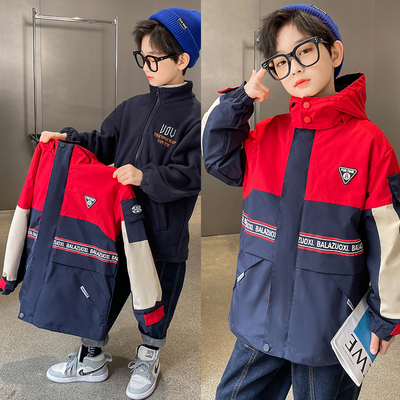 大童男童加绒外套羽绒棉服