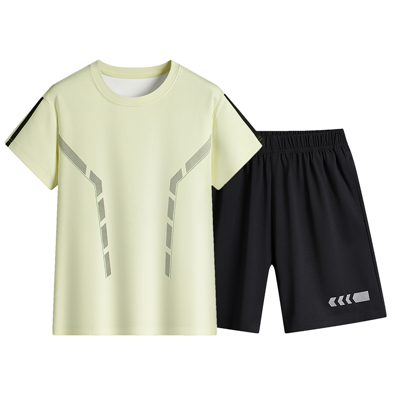 GILE夏季新款儿童蓝球服套装男童运动服速干衣大童短袖短裤两件套