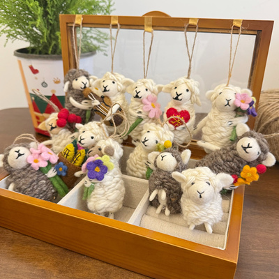 尼泊尔可爱小绵羊包包挂件迷你钥匙扣韩羊毛绒玩偶书包挂饰吊坠