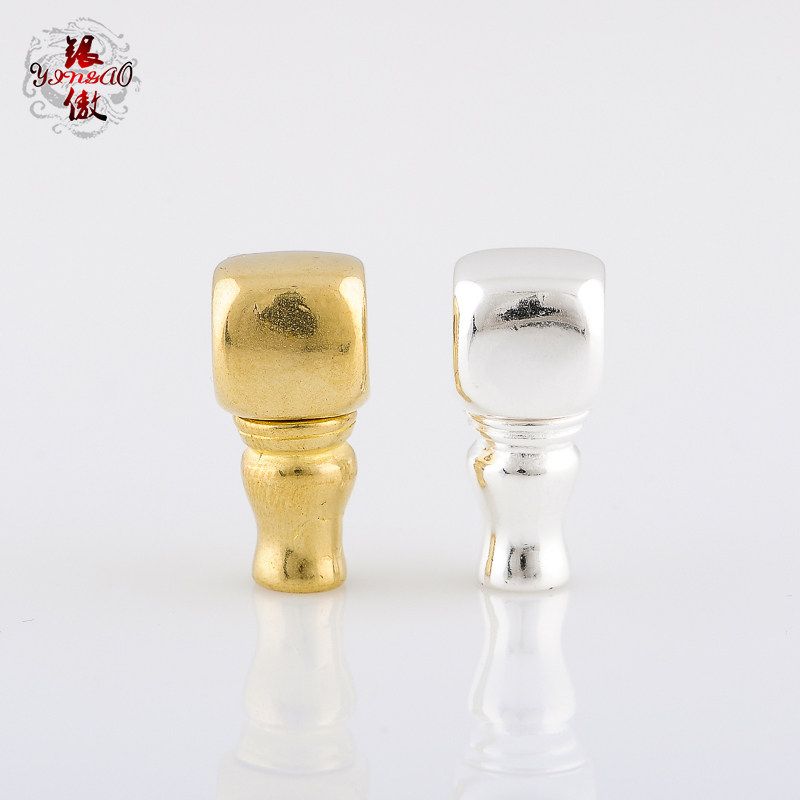 银傲 藏式黄铜实心素面佛头三通 佛珠念珠DIY配饰星月菩提配饰