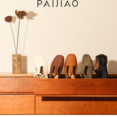 马皮编织T字型扣方头复古小众玛丽珍真皮设计透气手工女鞋 ZH695