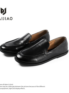 经典素面马皮懒人一脚蹬乐福鞋平底极简百搭圆头女鞋XC6817-1