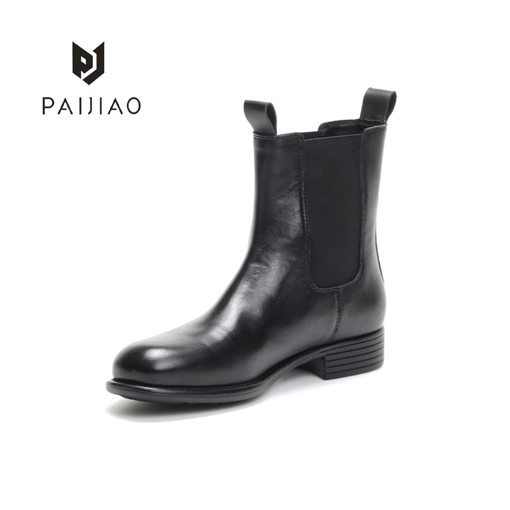 排角简约方头切尔西软底一脚蹬