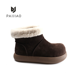 排角 · 时尚牛皮反绒雪地靴迷你厚底桑坡雪地靴加厚短靴XD113062