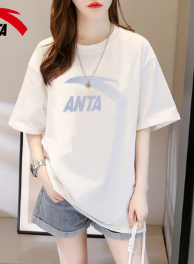 安踏短袖女大logo短袖