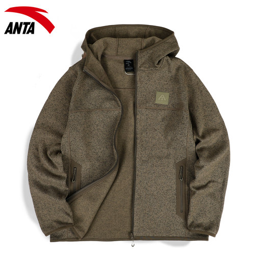 安踏火壳粗针绒运动外套男士