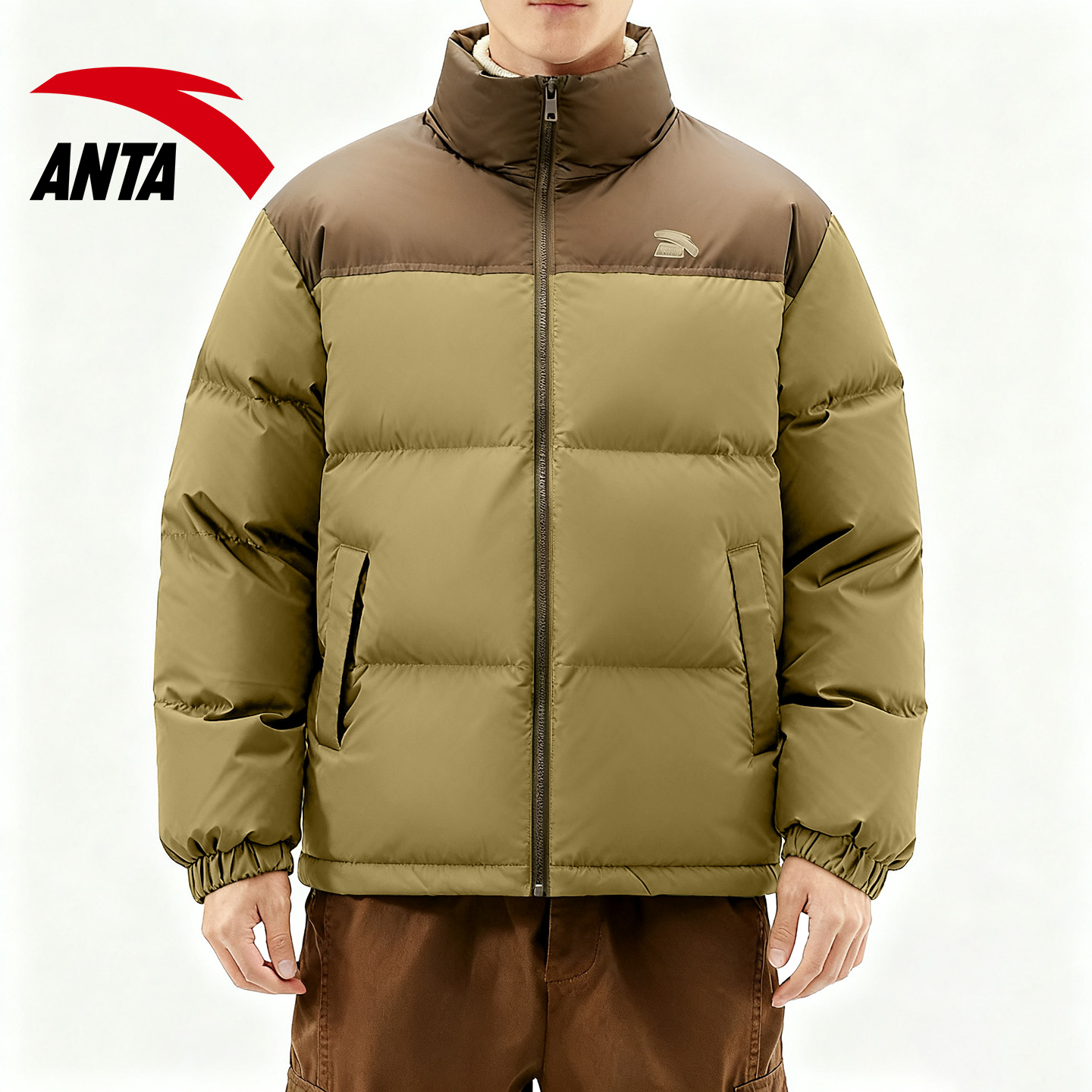 安踏羽绒服男款防泼水防风立领