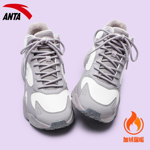 皮面耐磨防滑雪地靴 新款 安踏行者棉鞋 女加绒保暖学生通勤2025秋季