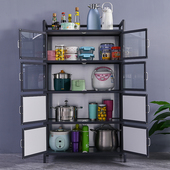 厨房橱柜家用简易碗柜农村组装 柜收纳柜置物柜储物柜多层组合高柜